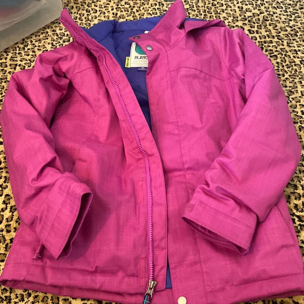 Burton Ski Hooded Jacket Youth Medium Raspberry/Purple EUC